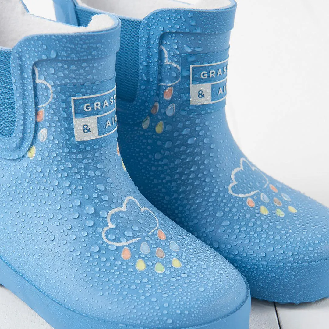 Grass & Air Shortie Abenteuer-Stiefel Mit Tasche - Kornblumenblau