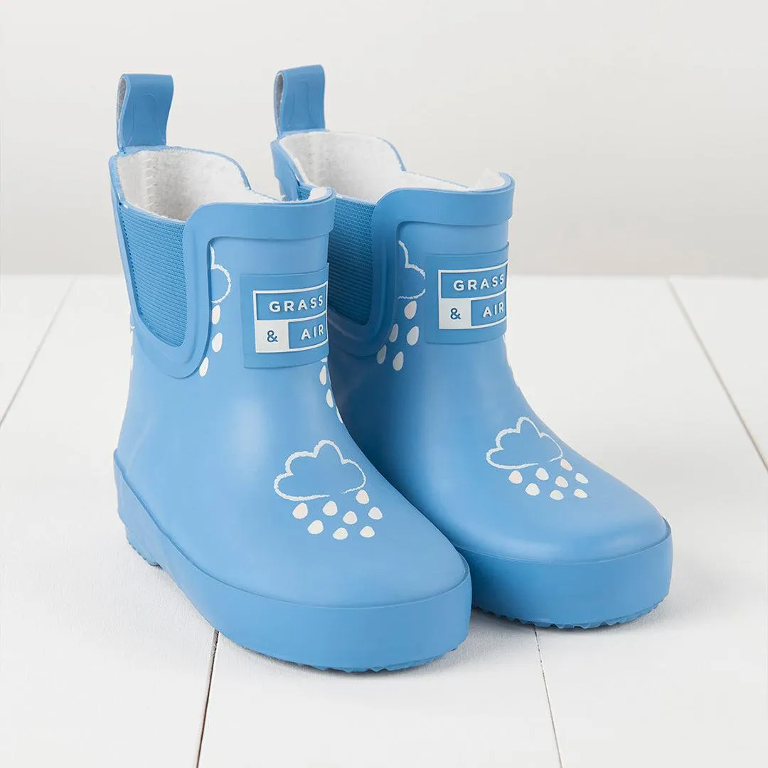 Grass & Air Shortie Abenteuer-Stiefel Mit Tasche - Kornblumenblau