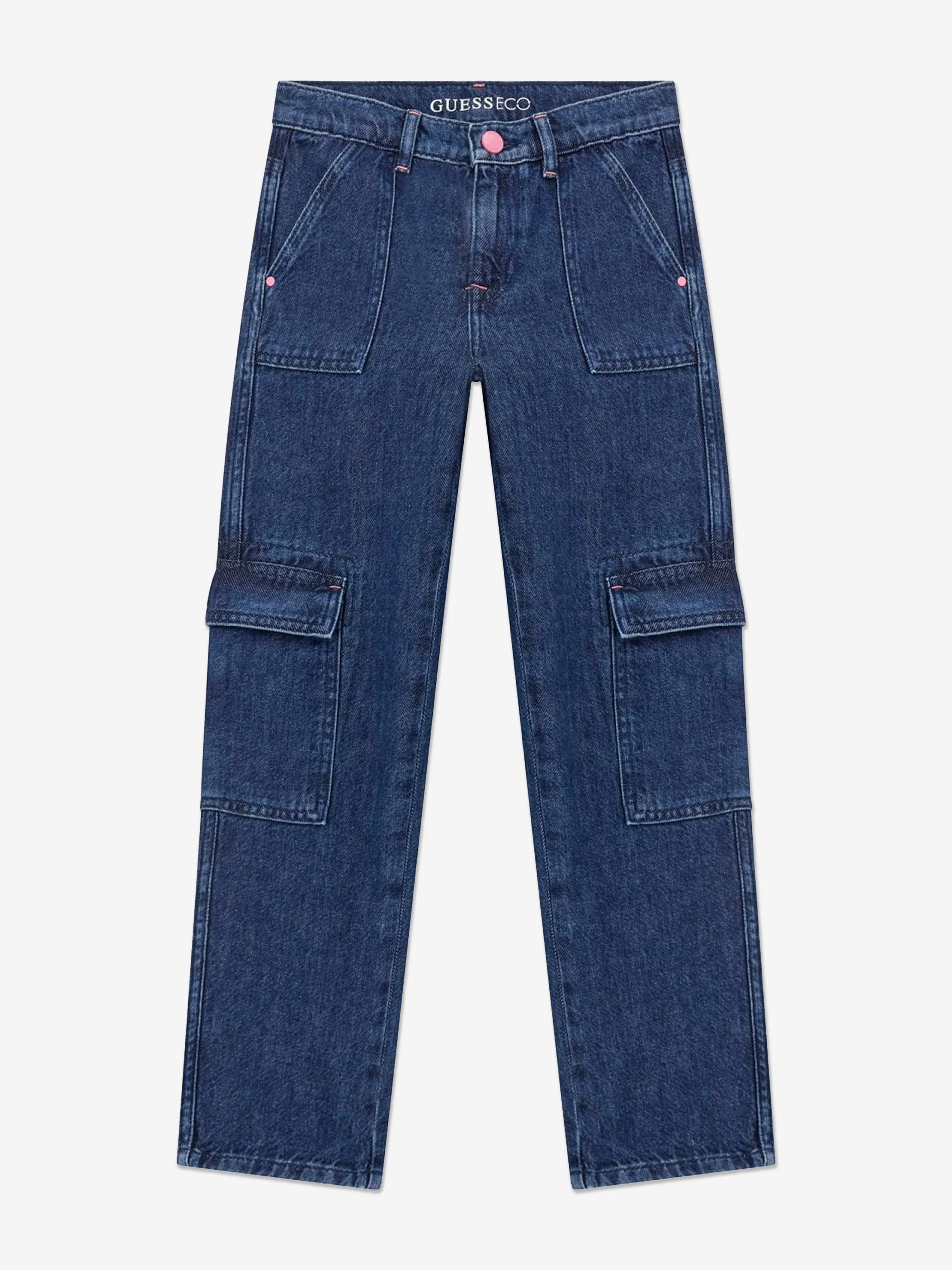 Guess Girls Tencel Cargo-Hose in Blau