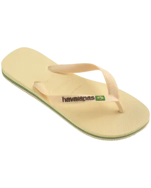 Havaianas Schuhe Brasilien Logo Flip-Flops in Buttercreme