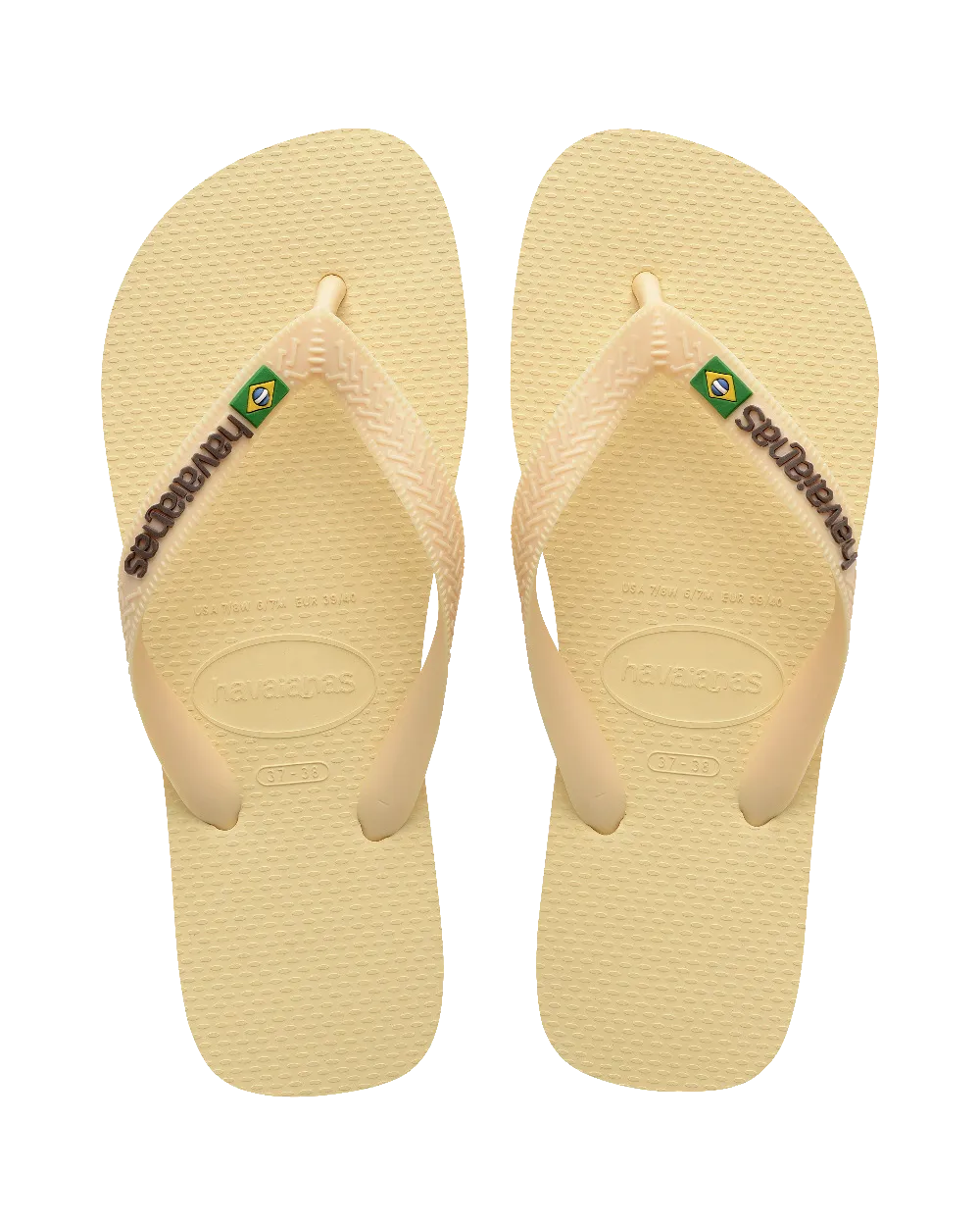 Havaianas Schuhe Brasilien Logo Flip-Flops in Buttercreme
