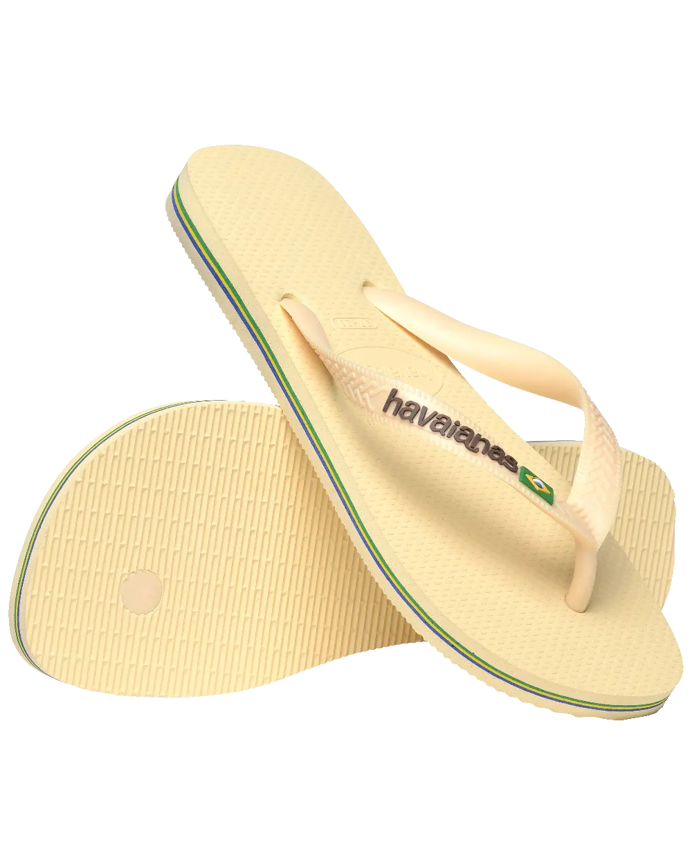 Havaianas Schuhe Brasilien Logo Flip-Flops in Buttercreme
