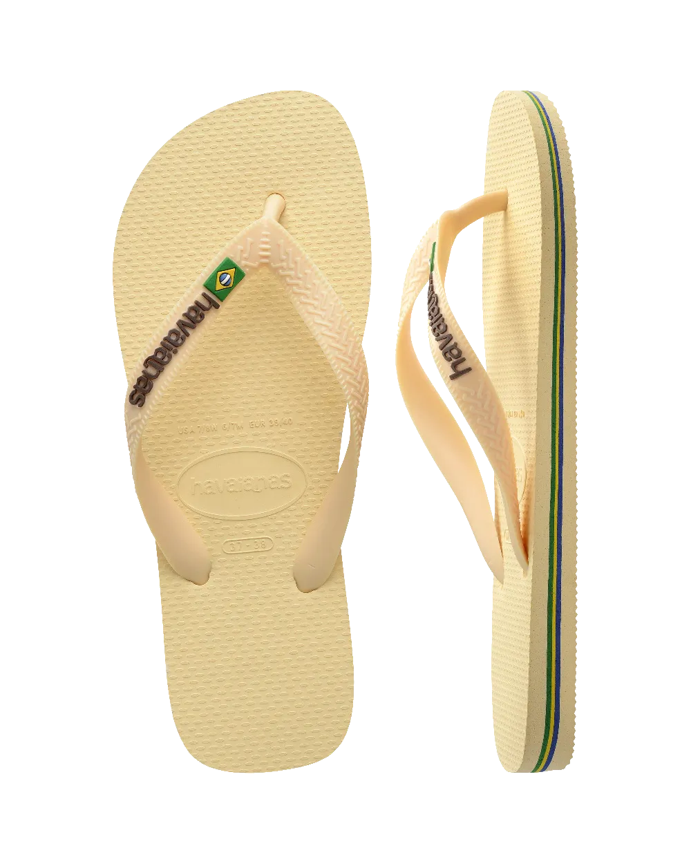 Havaianas Schuhe Brasilien Logo Flip-Flops in Buttercreme