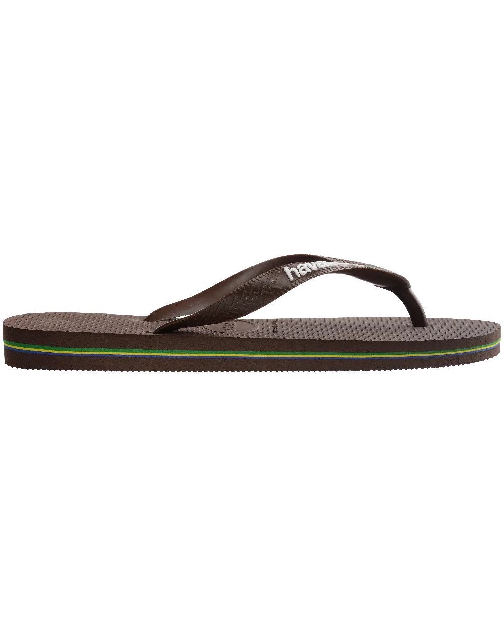 Havaianas Schuhe Brasilien Logo Flip-Flops in Dunkelbraun & Weiß
