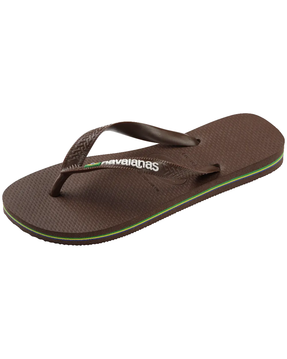 Havaianas Schuhe Brasilien Logo Flip-Flops in Dunkelbraun & Weiß