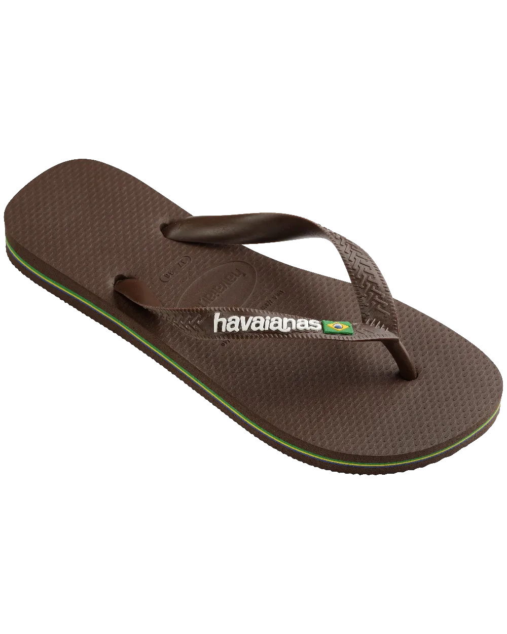 Havaianas Schuhe Brasilien Logo Flip-Flops in Dunkelbraun & Weiß