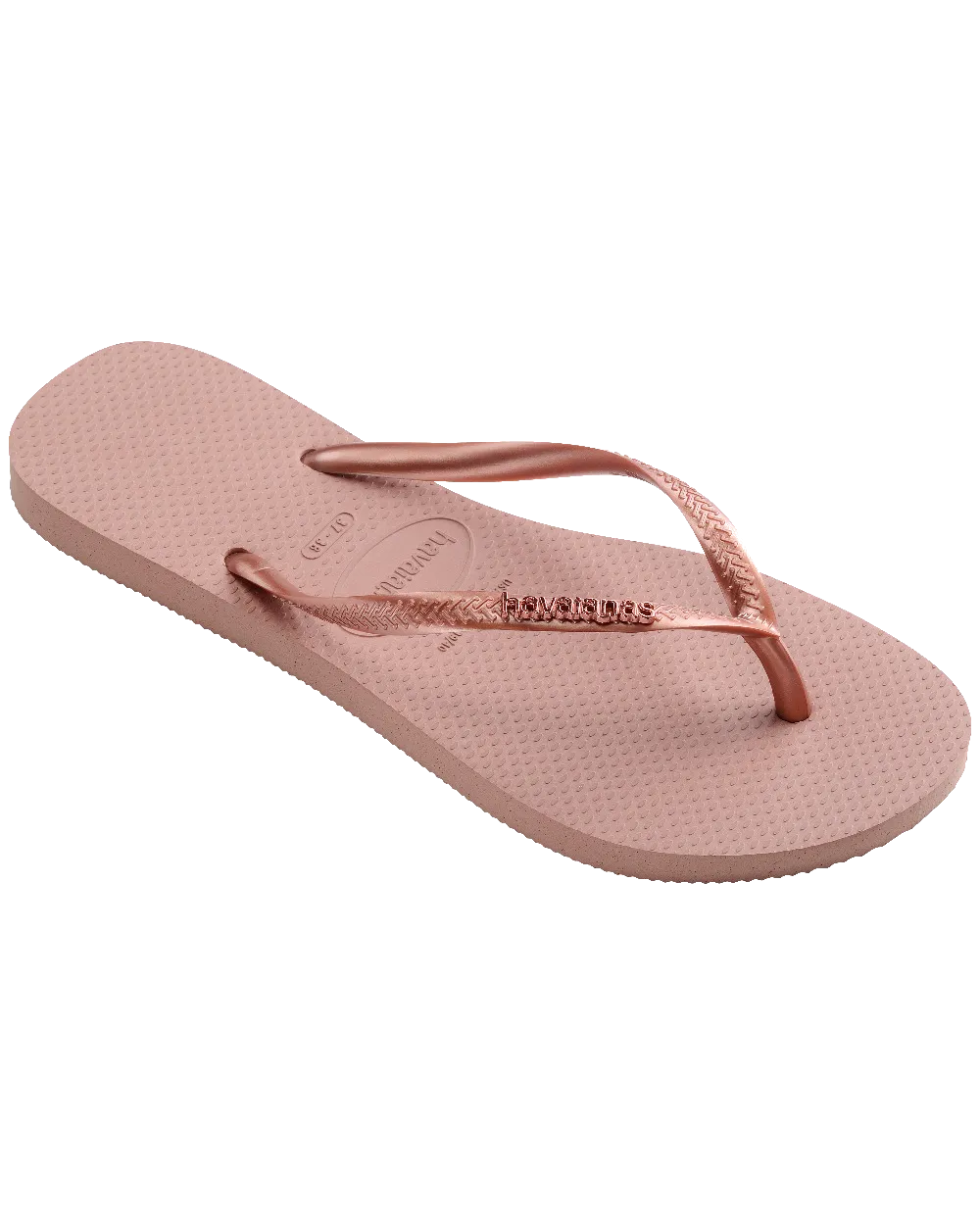 Havaianas Schuhe Slim Metallic Flip Flops in Krokusrosa & Gold