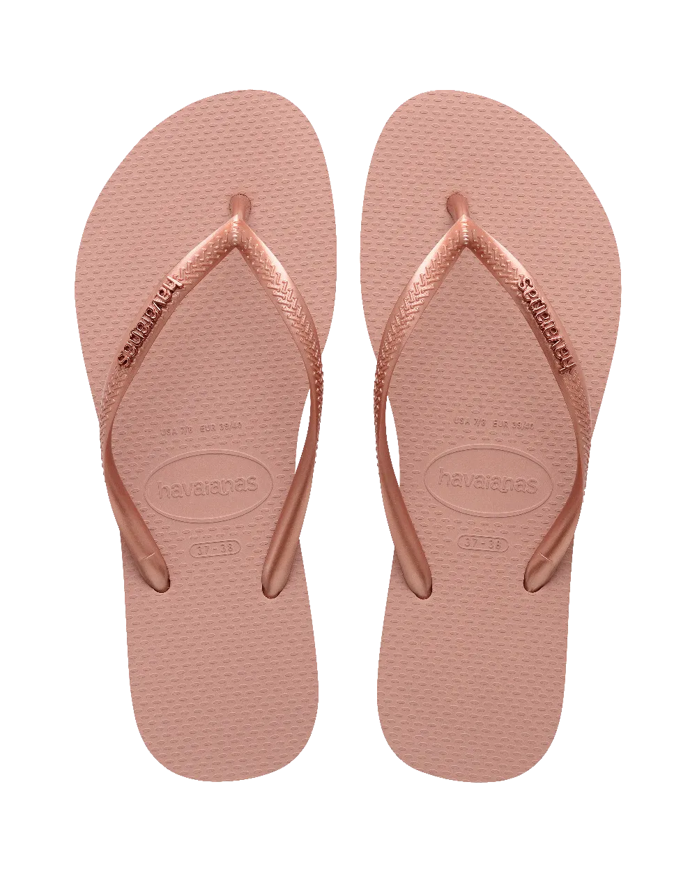 Havaianas Schuhe Slim Metallic Flip Flops in Krokusrosa & Gold