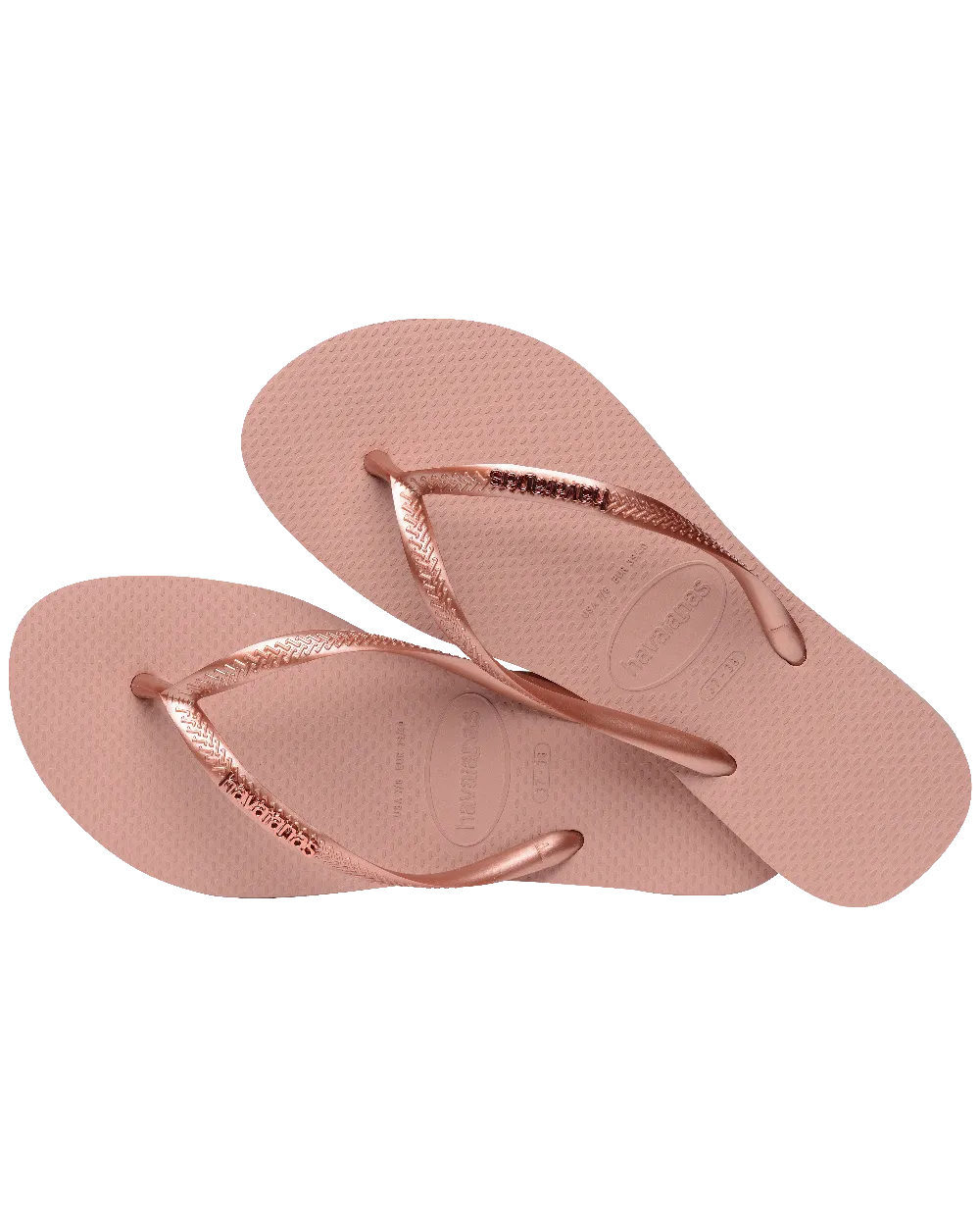 Havaianas Schuhe Slim Metallic Flip Flops in Krokusrosa & Gold