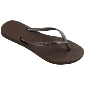 Havaianas Schuhe Slim Metallic Flip-Flops in Dunkelbraun