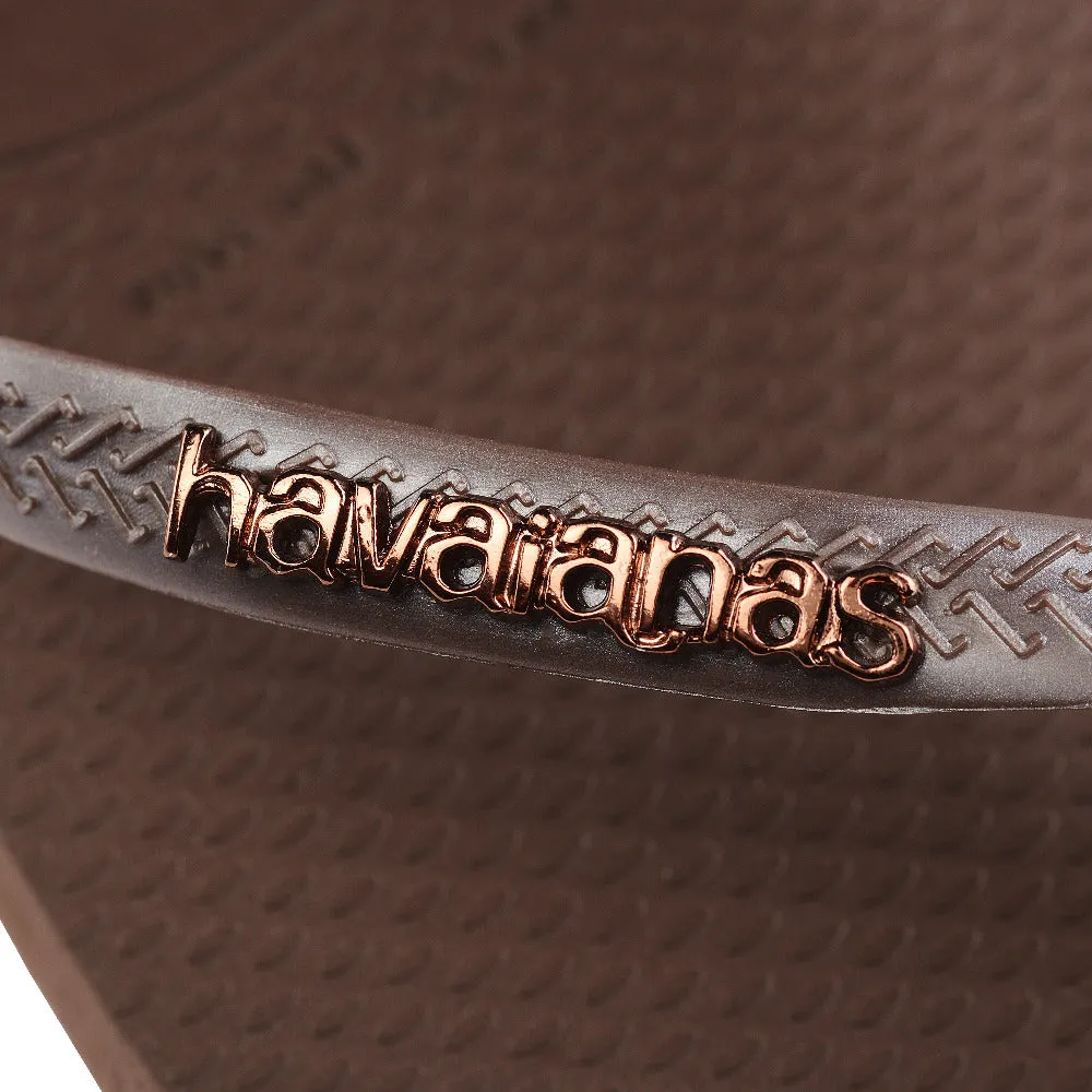 Havaianas Schuhe Slim Metallic Flip-Flops in Dunkelbraun