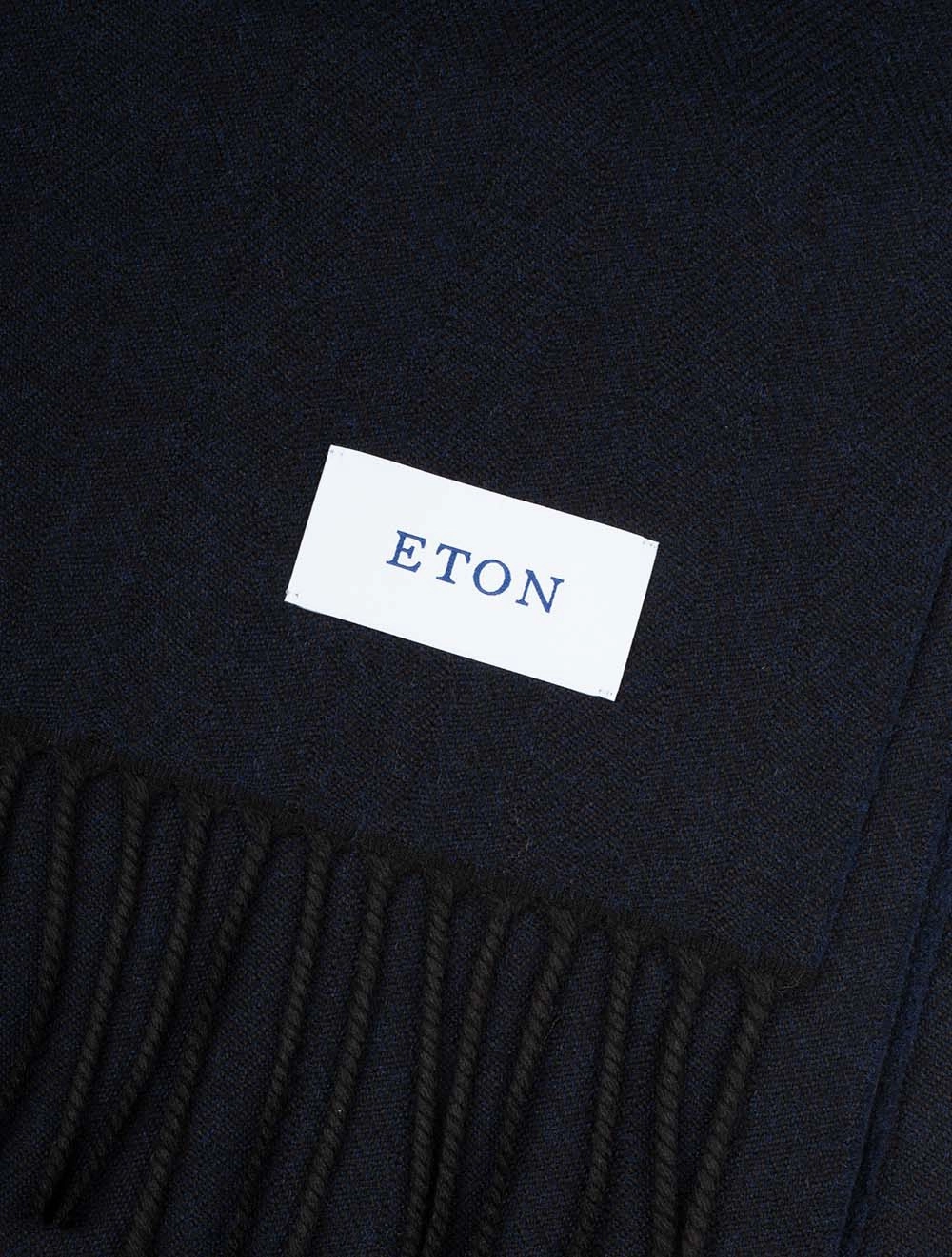 Herringbone Merino Wool Scarf Navy