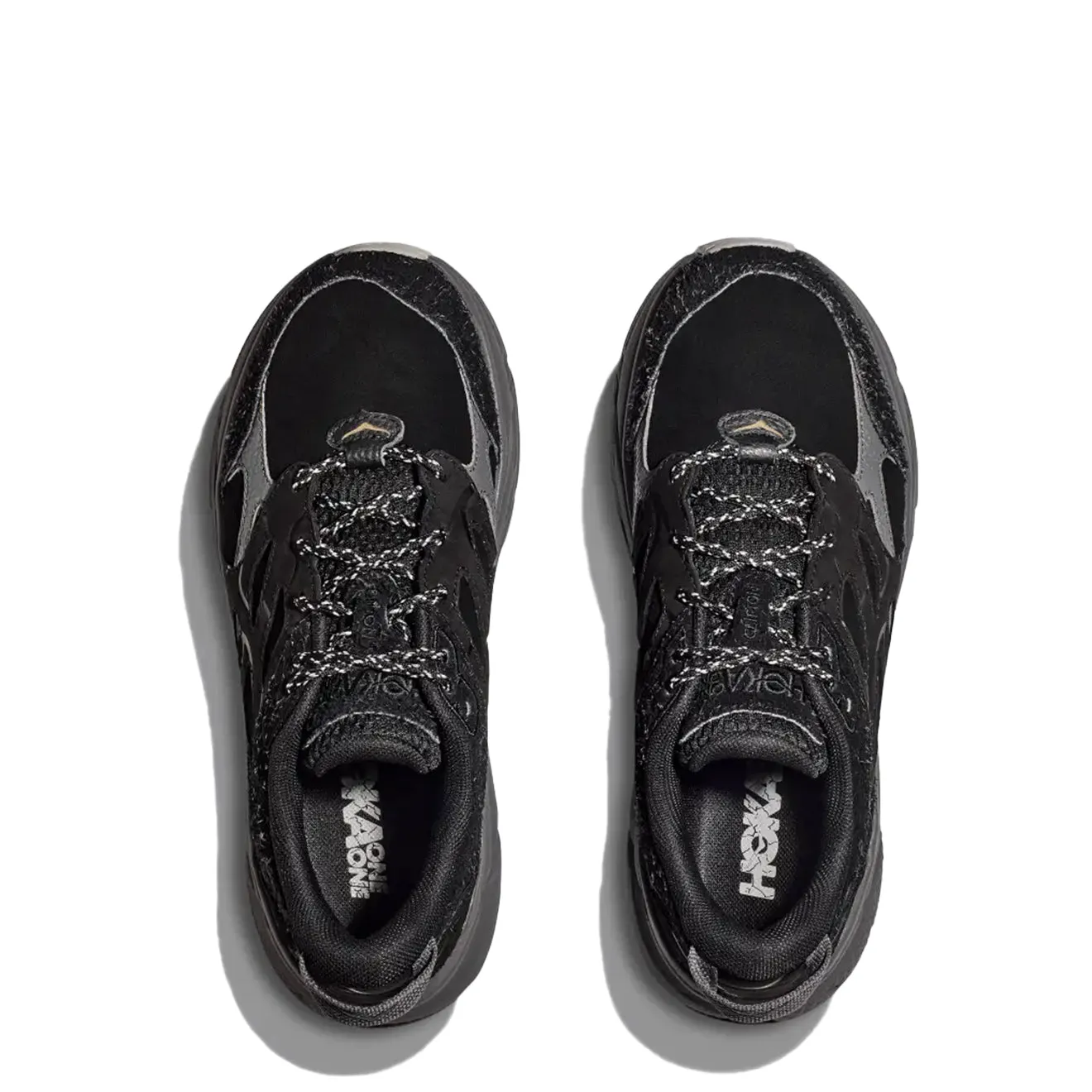 Hoka Elite Terrain System Clifton L Suede Trainer Schwarz / Satellitengrau