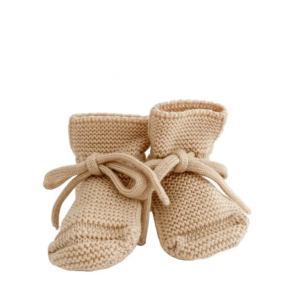 Weiße Gestrickte Stiefeletten – Hafer