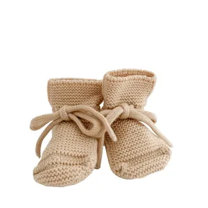 Weiße Gestrickte Stiefeletten – Hafer