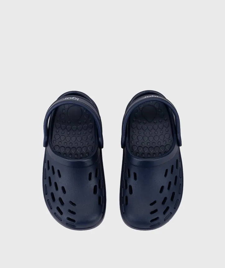 Igor: Sport-Kinder-Slip-On-Clogs - Marineblau