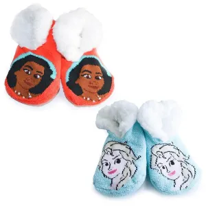 Jellifish Girls Disney Prinzessin Anti-Rutsch Sherpa Pantoffelsocken - 1 Paar Babykids Jellifish Kinder