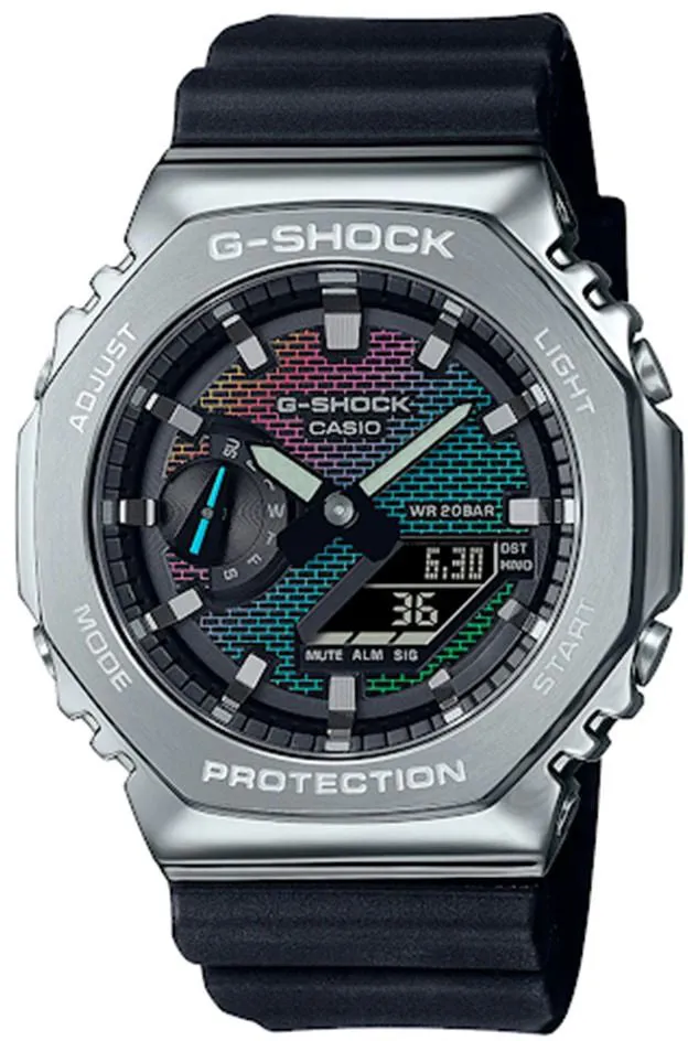 Schmuck_G-Shock_Armbanduhren G-Shock 2100 Regenbogen-Ziegelstein-Wanduhr