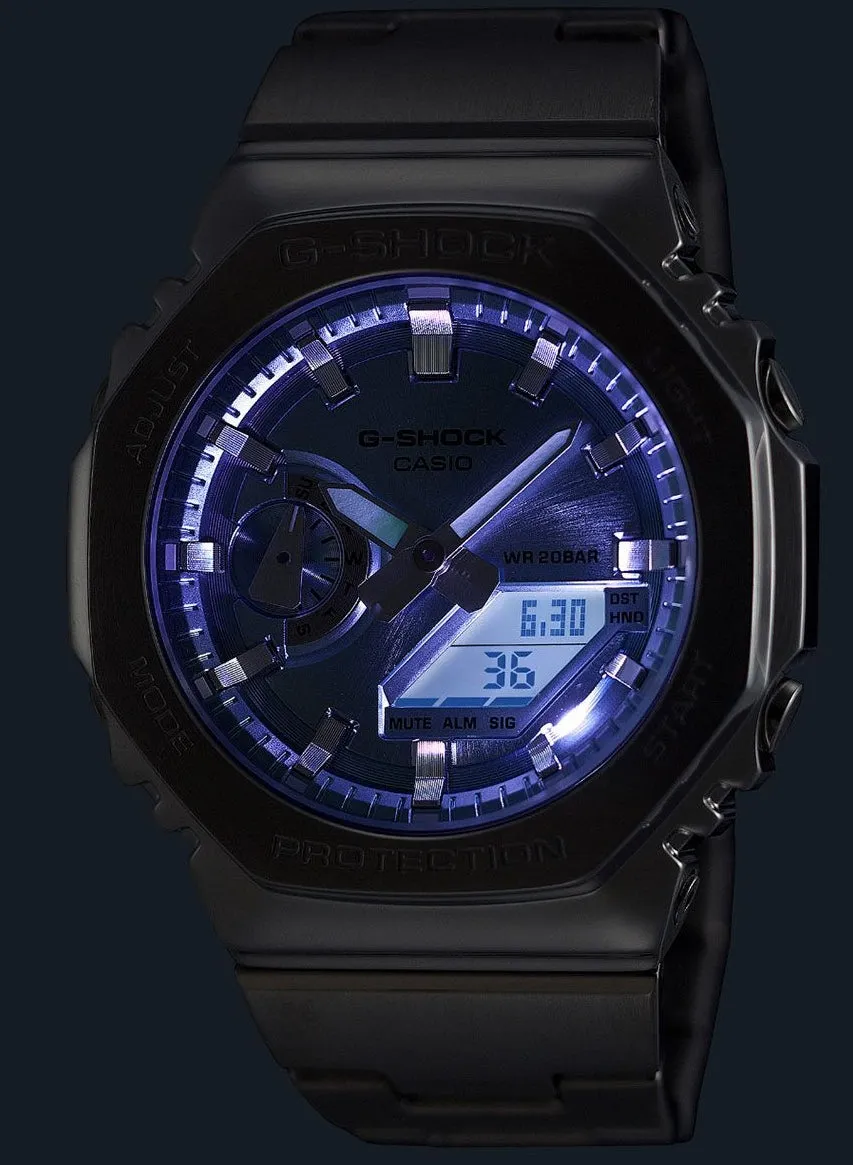 Schmuck_G-Shock_Armbanduhren G-Shock 2110 Metallisch Blau Dual Display Uhr