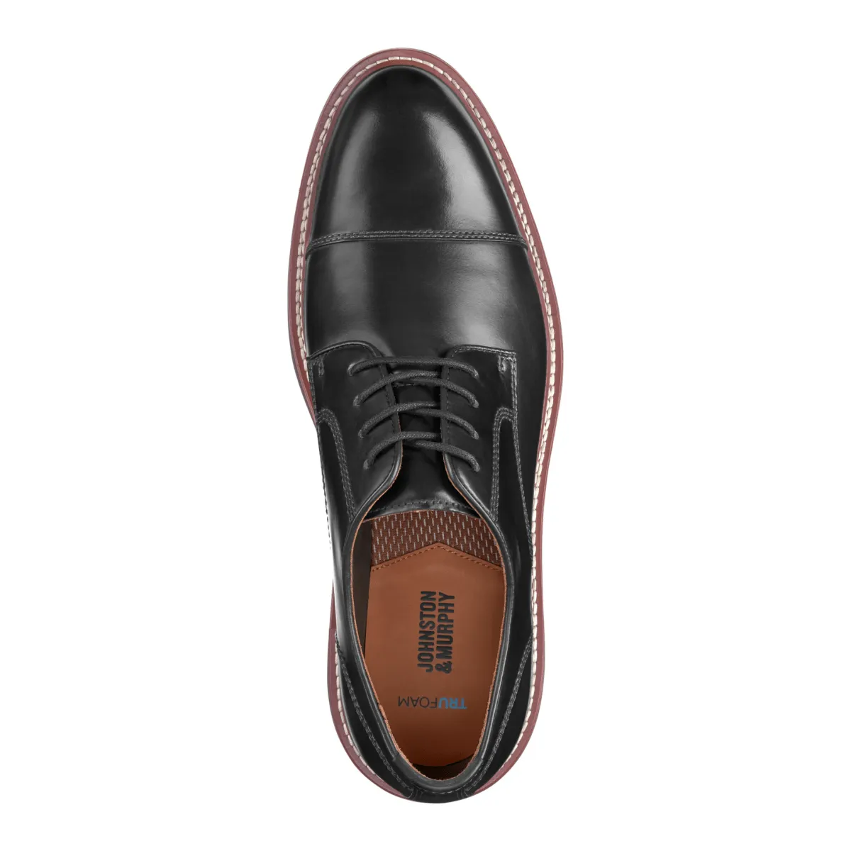 Johnston & Murphy Herren Upton Dress Cap Toe Schwarz Vollnarbenleder