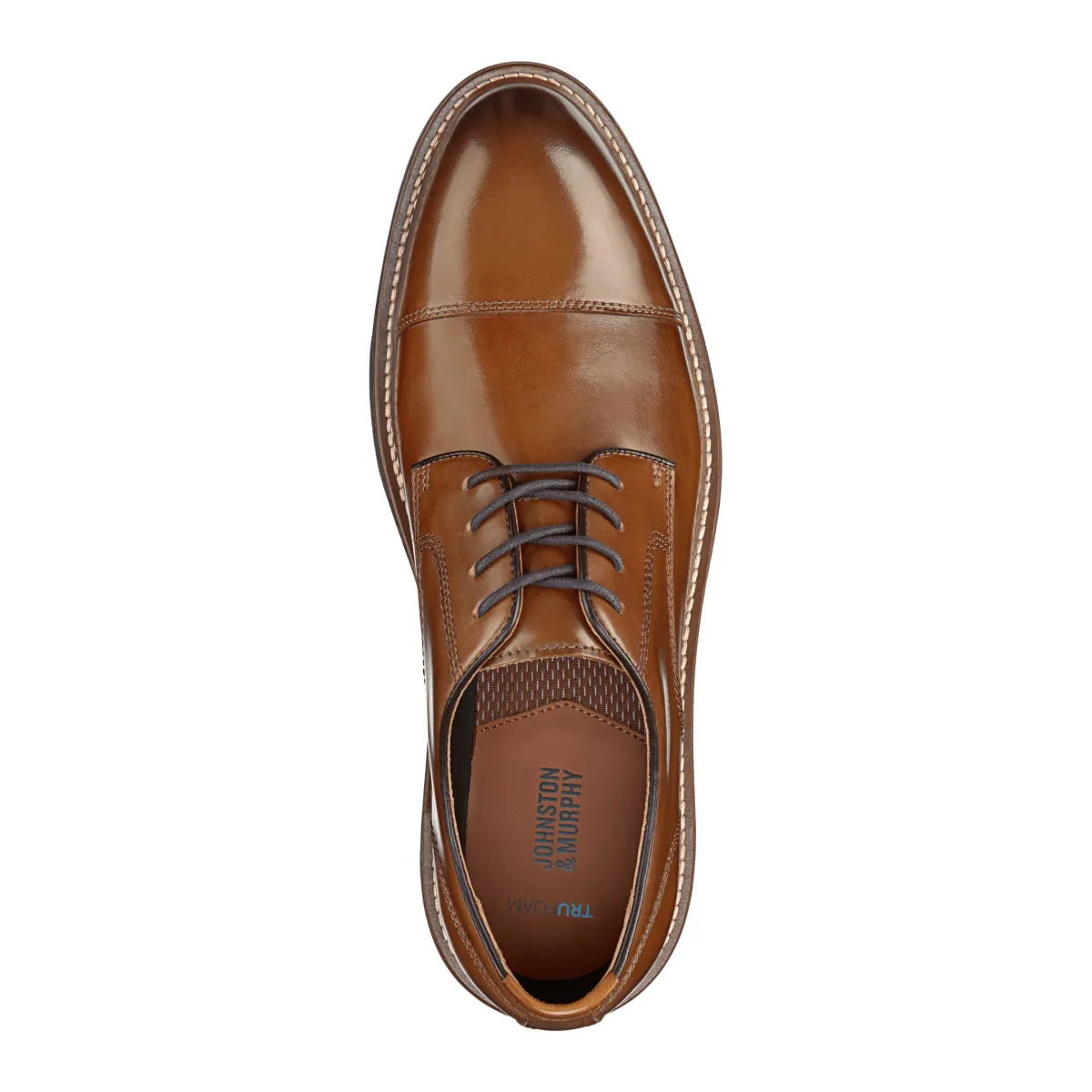 Johnston & Murphy Herren Upton Dress Cap Toe Braun Vollnarbenleder