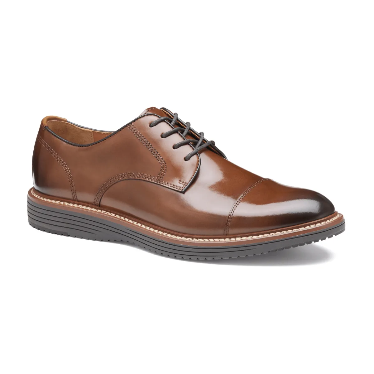 Johnston & Murphy Herren Upton Dress Cap Toe Braun Vollnarbenleder