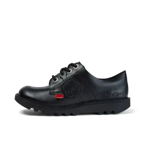 Kickers: Kick Lo Unisex-Schulschuhe - Schwarzes Leder