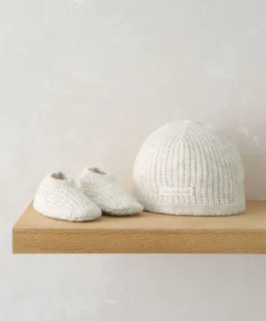 Gestrickte Mütze & Stiefelchen - Beige