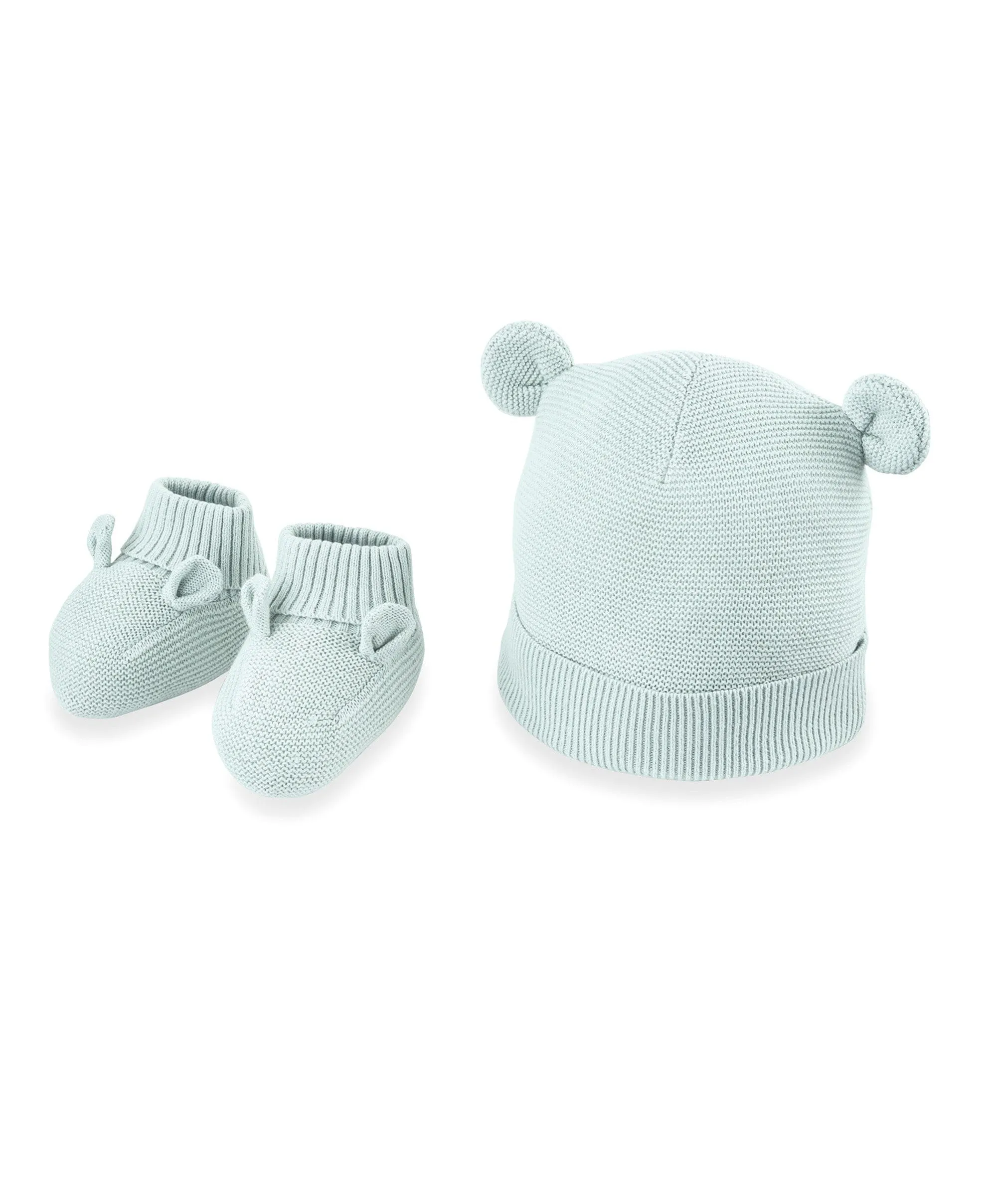 Gestrickte Mütze und Stiefeletten-Set
