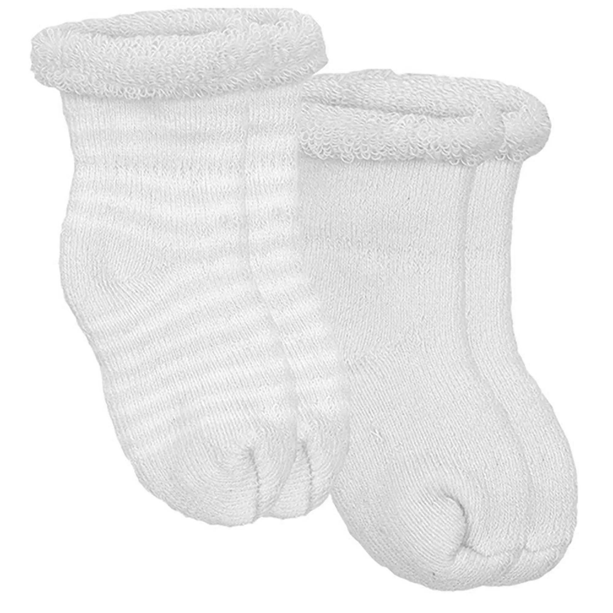 Kushies Terry Neugeborenen-Socken (2er Pack) - Weiß
