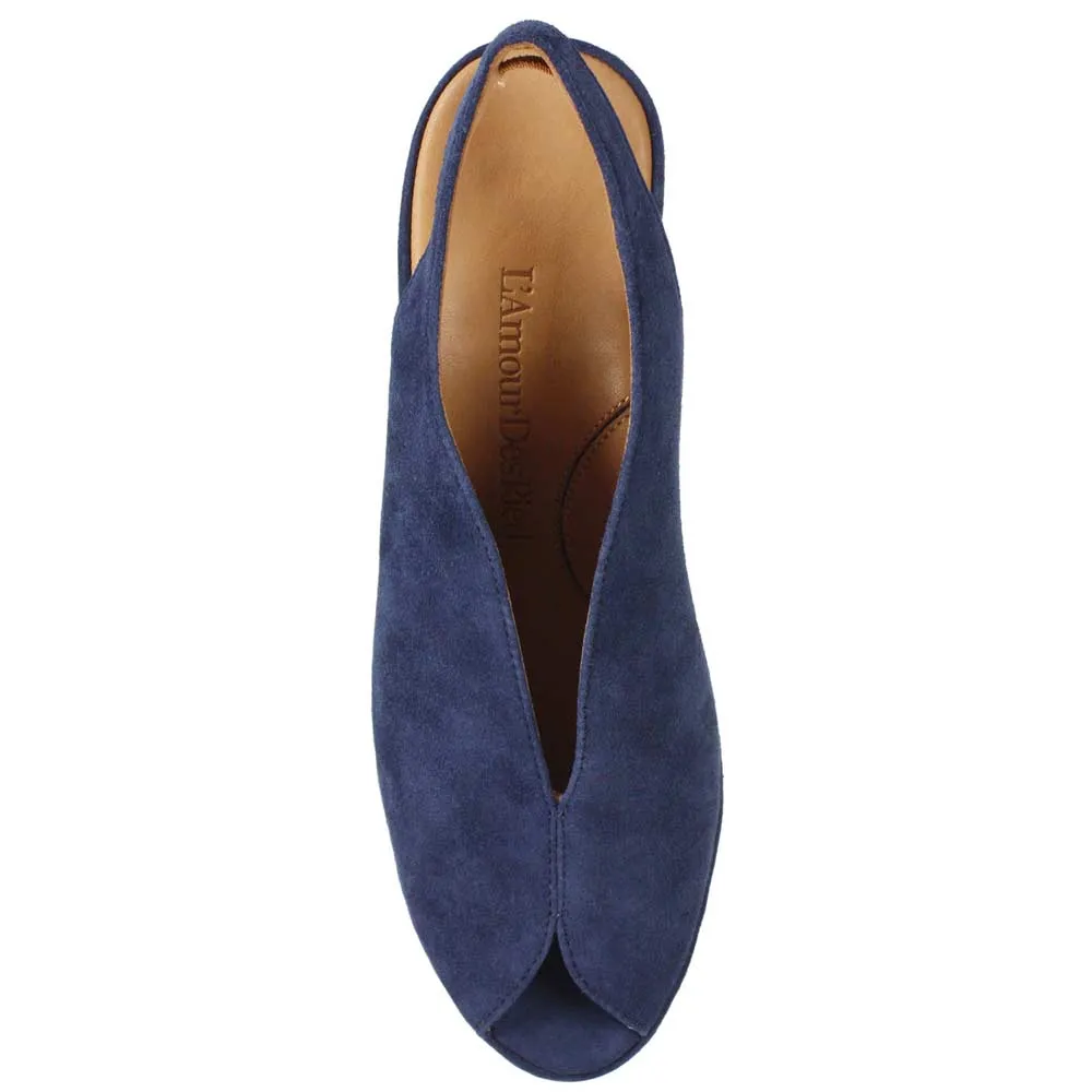 L'Amour Des Pieds Damen Odetta Navy Wildleder