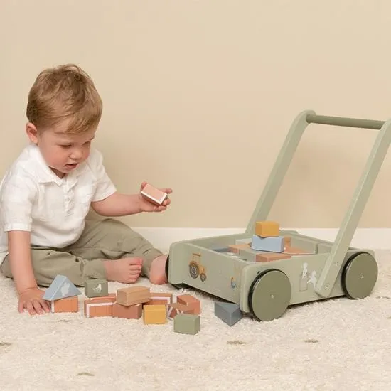 Little Dutch, Holziger Babywalker & Bauklotz-Wagen, Kleiner Bauernhof