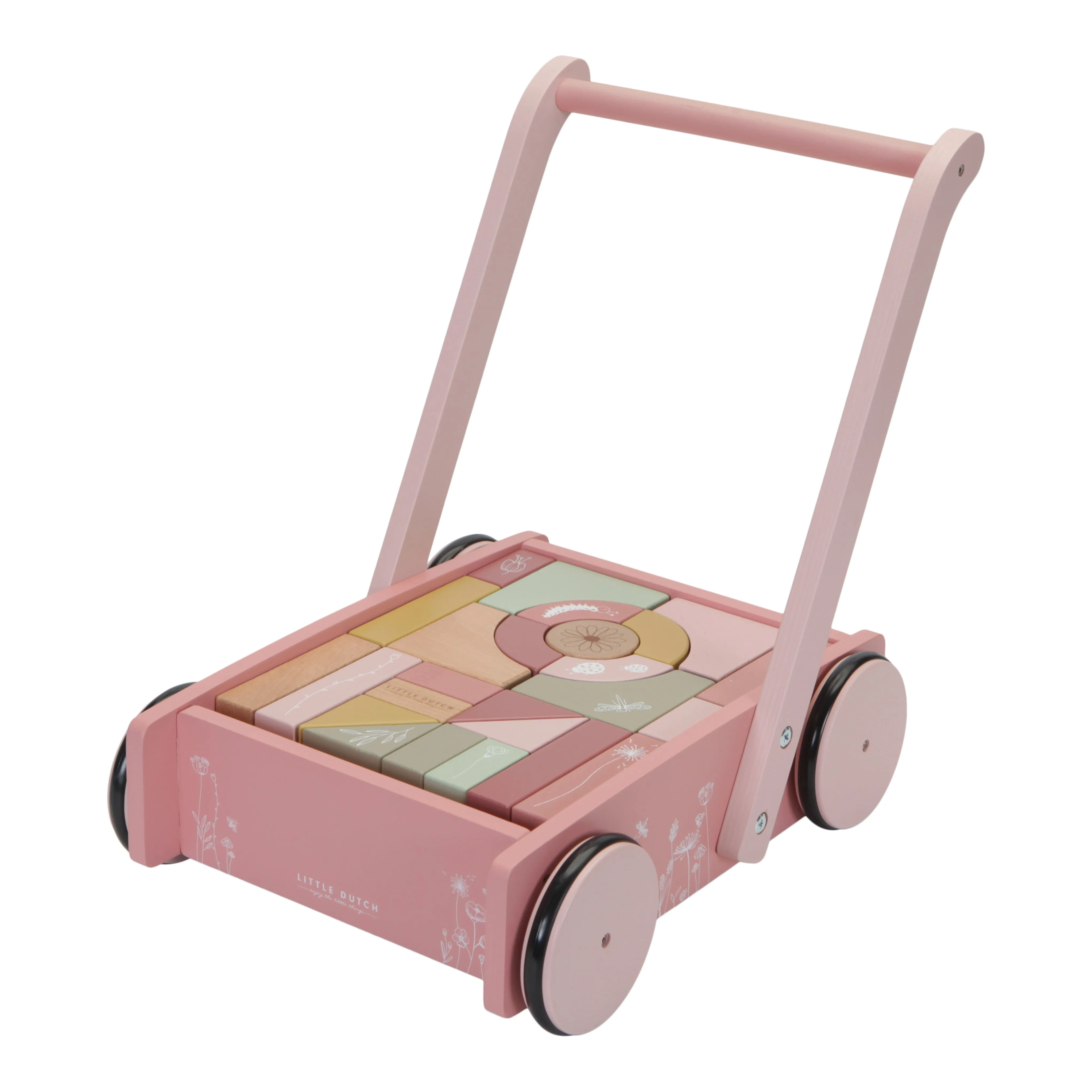Little Dutch, Holziger Babywalker & Bauklotz-Wagen