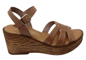 Lola Canales Moment Damen Spanische Leder Keilabsatz Sandalen Lola Canales Schuhe
