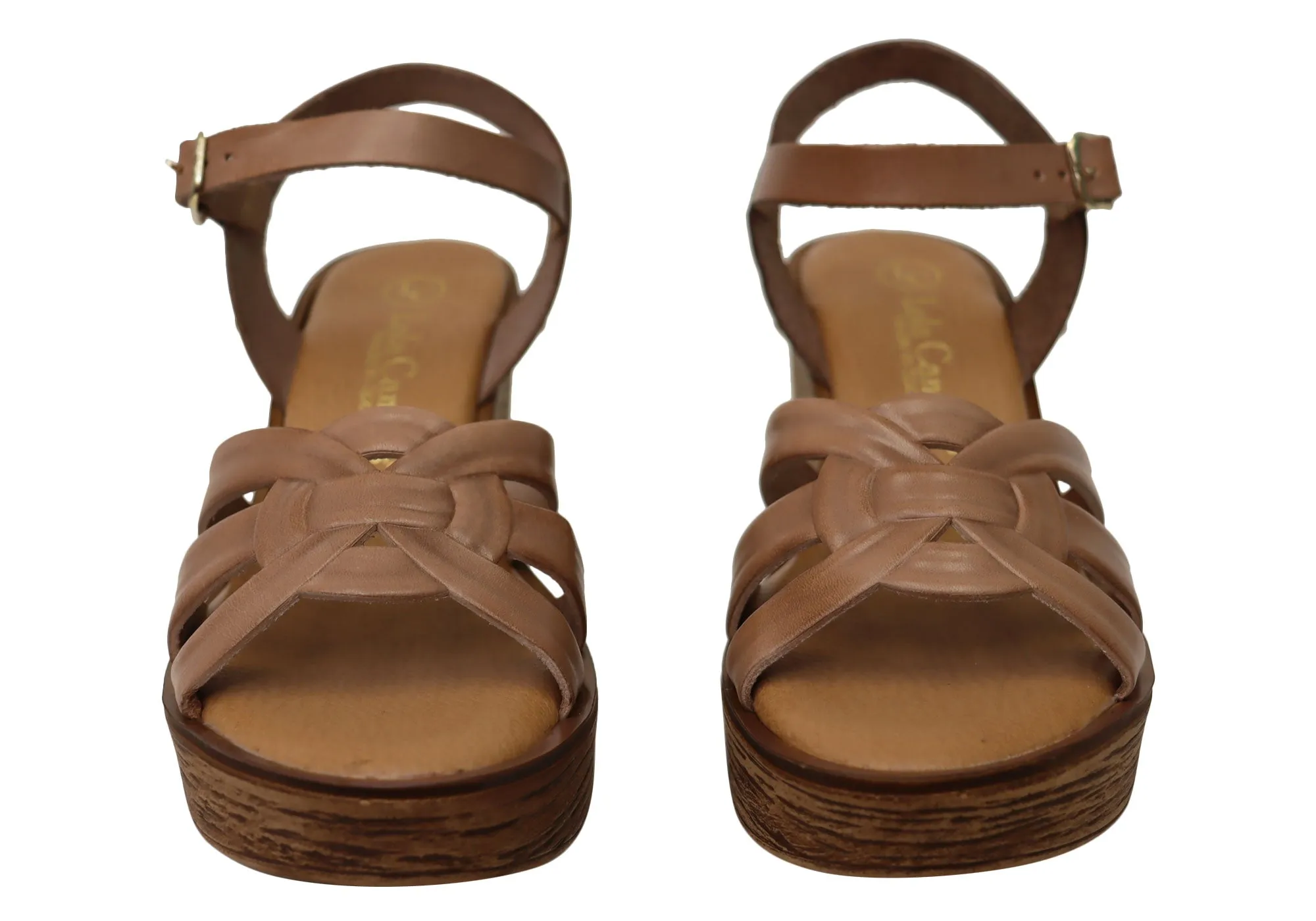 Lola Canales Moment Damen Spanische Leder Keilabsatz Sandalen Lola Canales Schuhe
