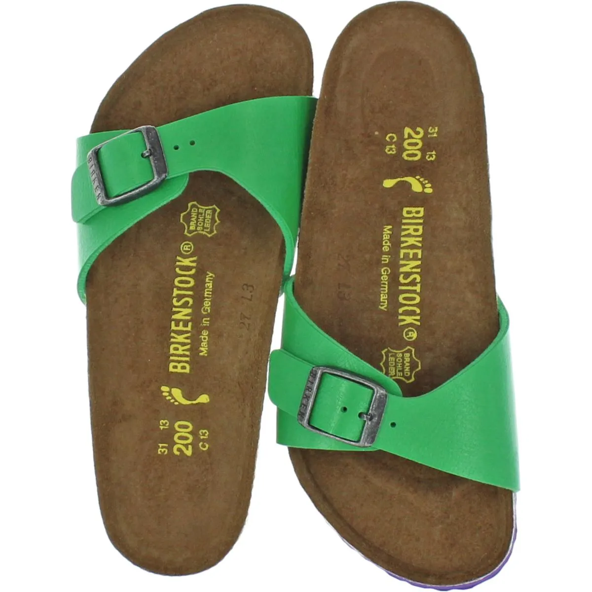 Madrid Girls Birko-Flor Flache Fußbett-Sandalen