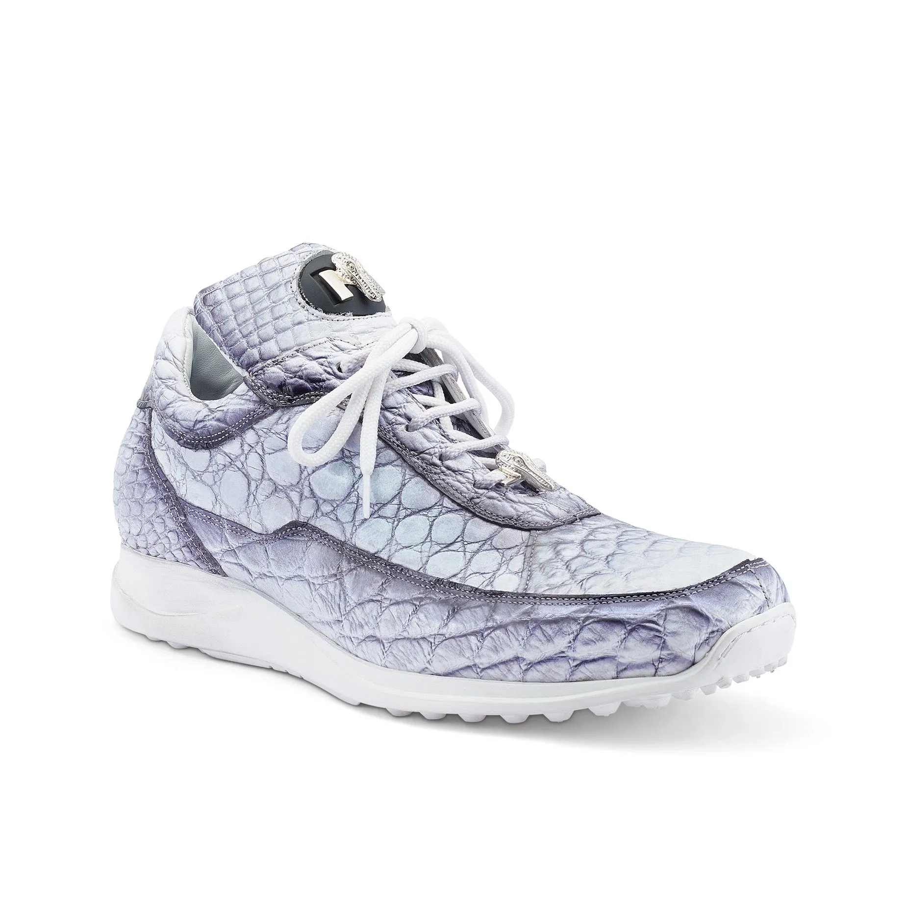 Mauri Schuhe Mauri Blutvergießen in Weiß / Schmutzig Schwarz Herren Exotische Alligator Freizeit-Sneaker