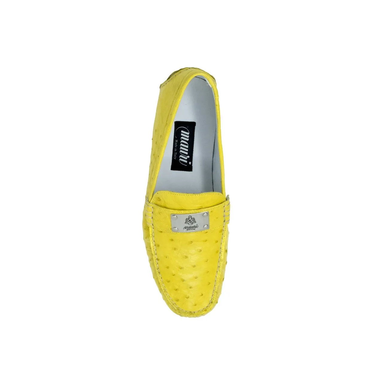 Mauri Schuhe Mauri Sunset in Mimosa Herren Exotische Straußenleder Business-Casual Loafers