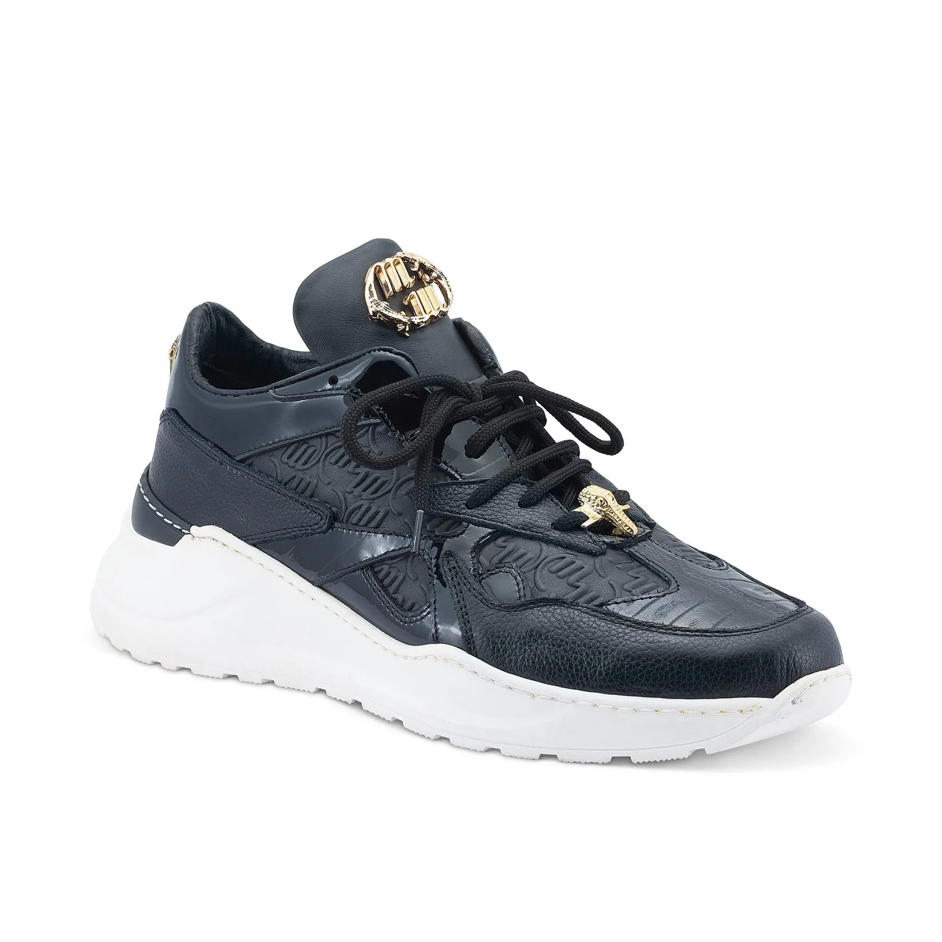 Mauri Shoes Mauri Swift in Schwarz Herren Exotisches Krokodil / Nappa & Lackleder Freizeitsneaker