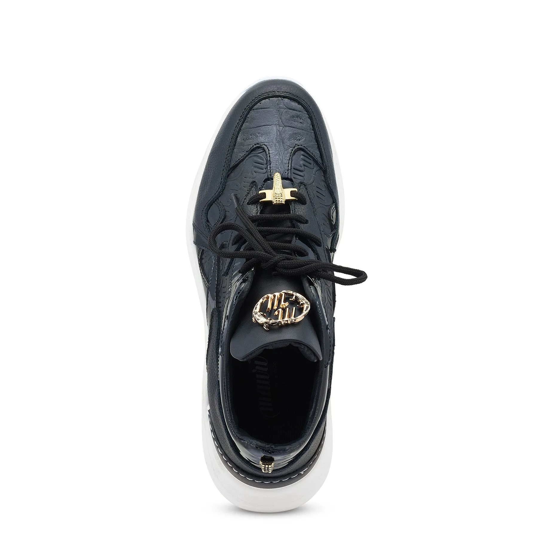 Mauri Shoes Mauri Swift in Schwarz Herren Exotisches Krokodil / Nappa & Lackleder Freizeitsneaker