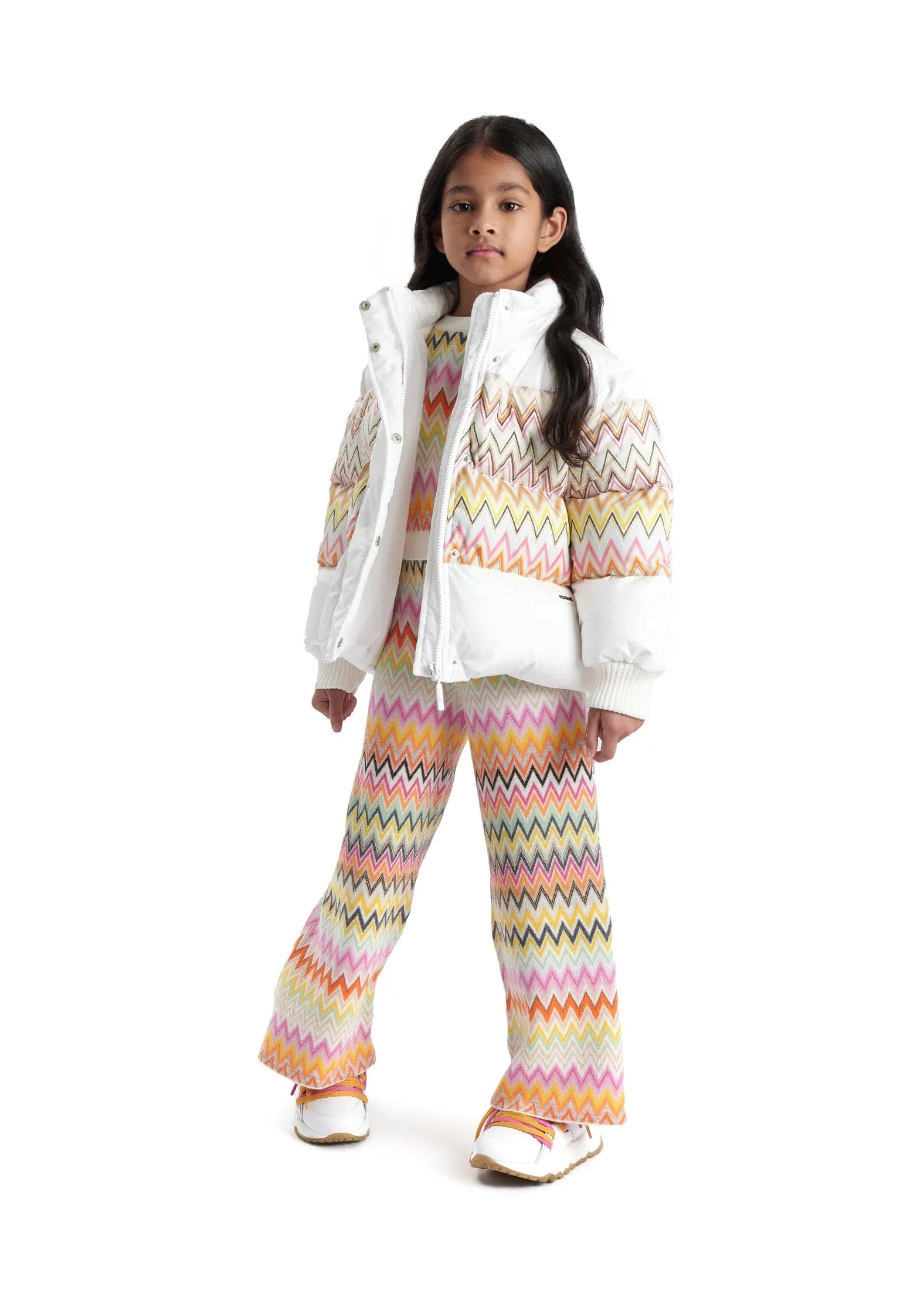 Missoni Girls Zickzack Strickhose in Mehrfarben