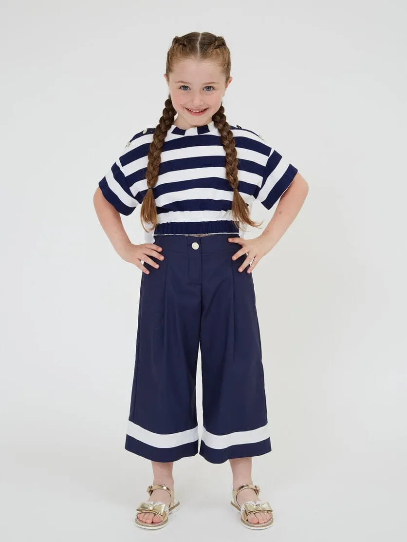Monnalisa Mädchen Marina Hose in Marineblau