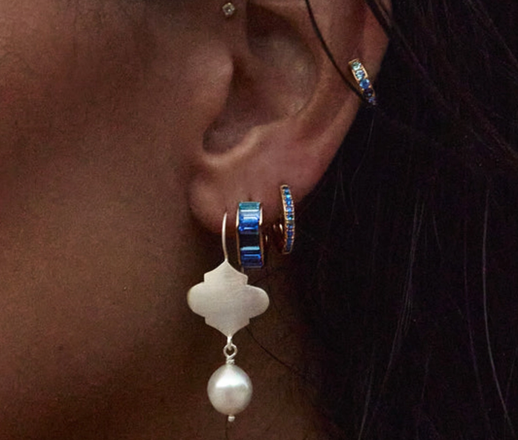 Moroccan Pearl Drops Silver