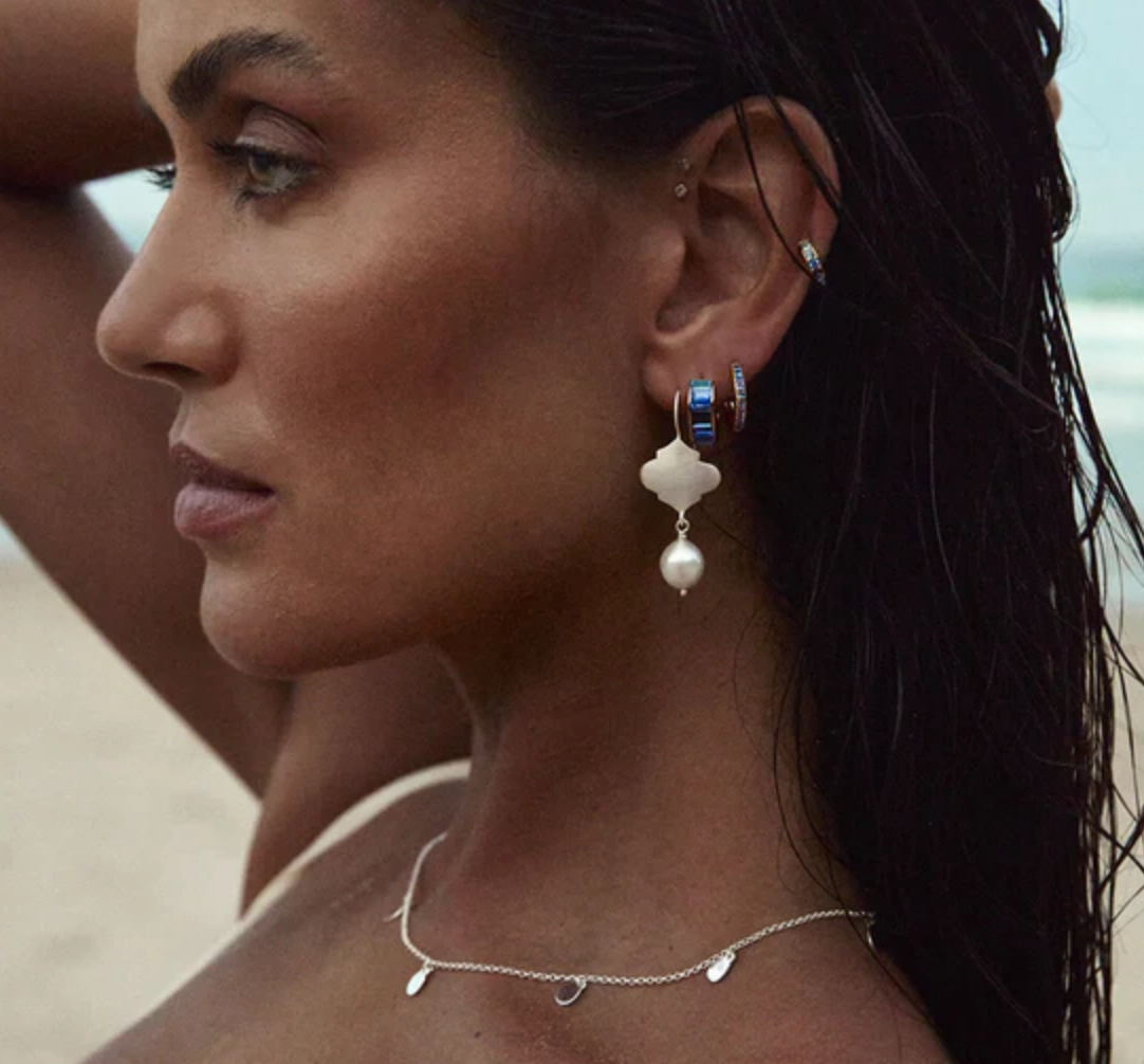 Moroccan Pearl Drops Silver