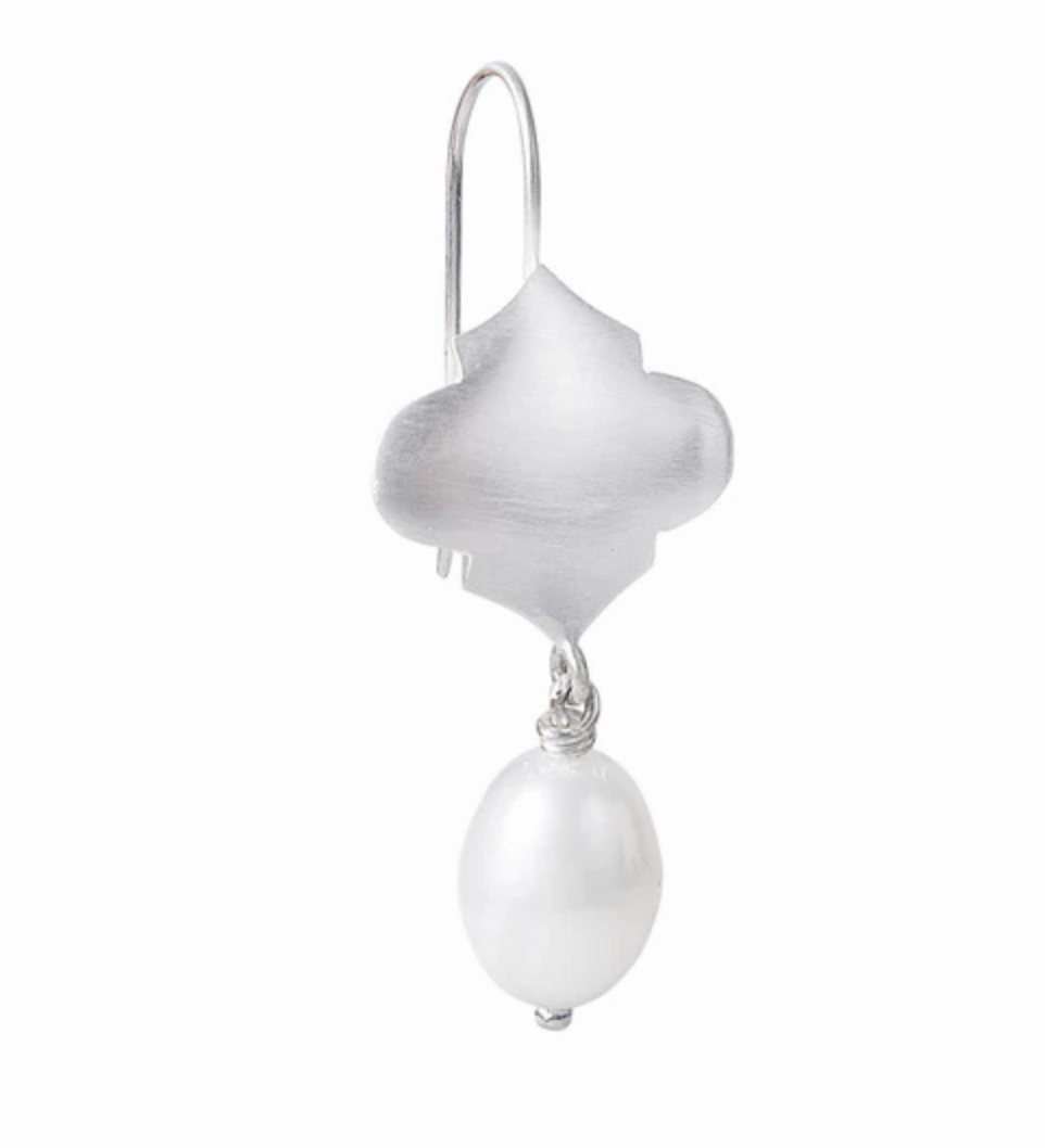 Moroccan Pearl Drops Silver