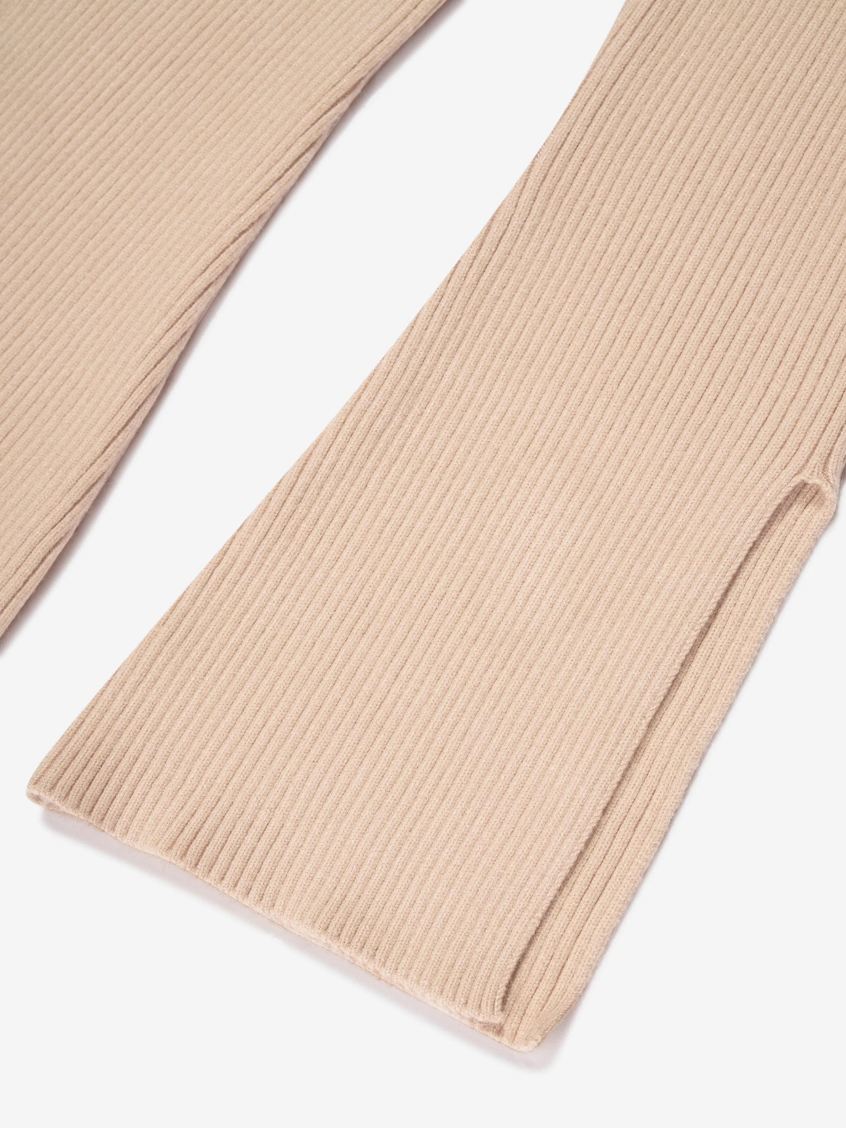 MSGM Mädchen Rippstrick ausgestellte Hose in Beige