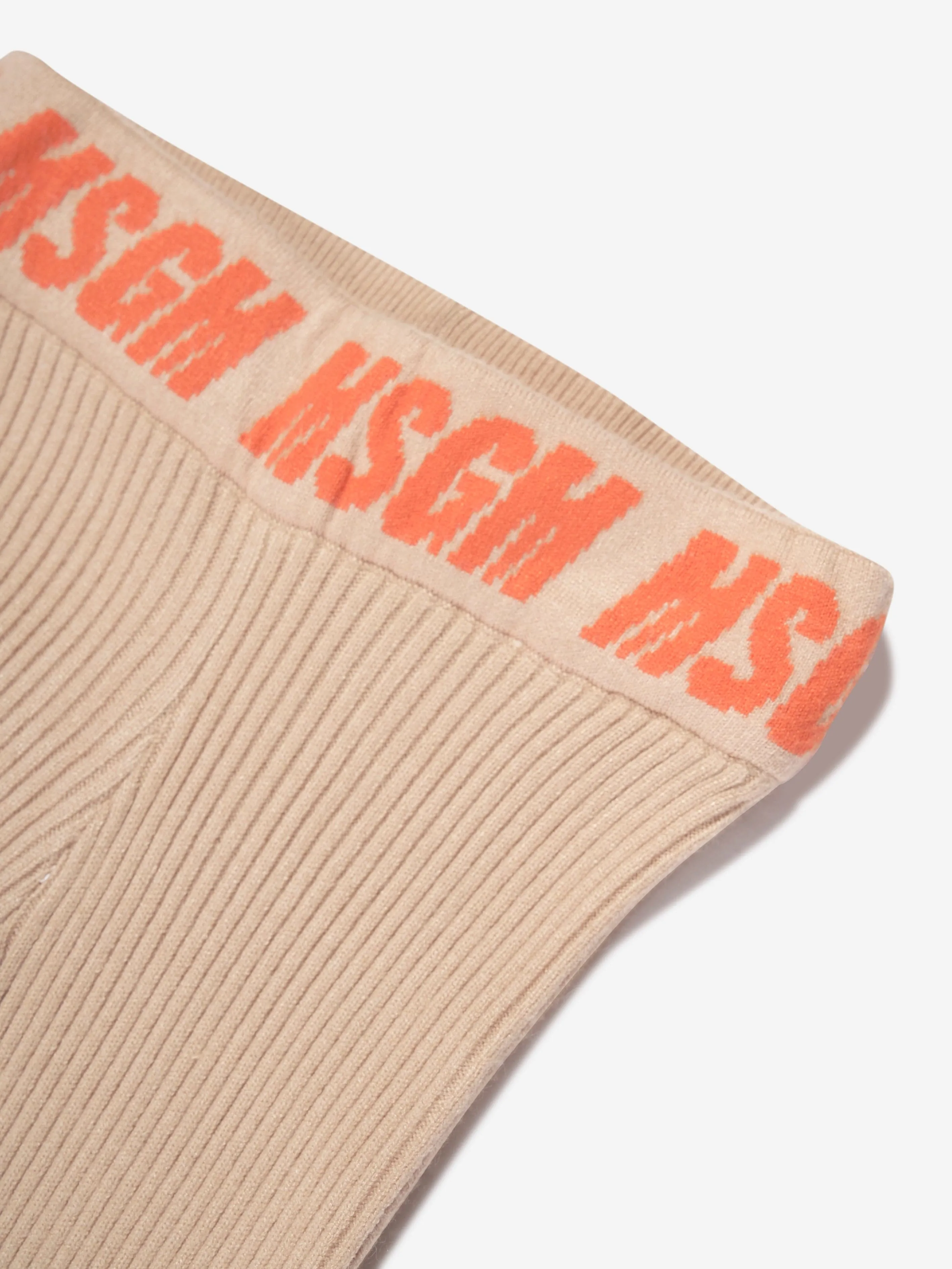 MSGM Mädchen Rippstrick ausgestellte Hose in Beige