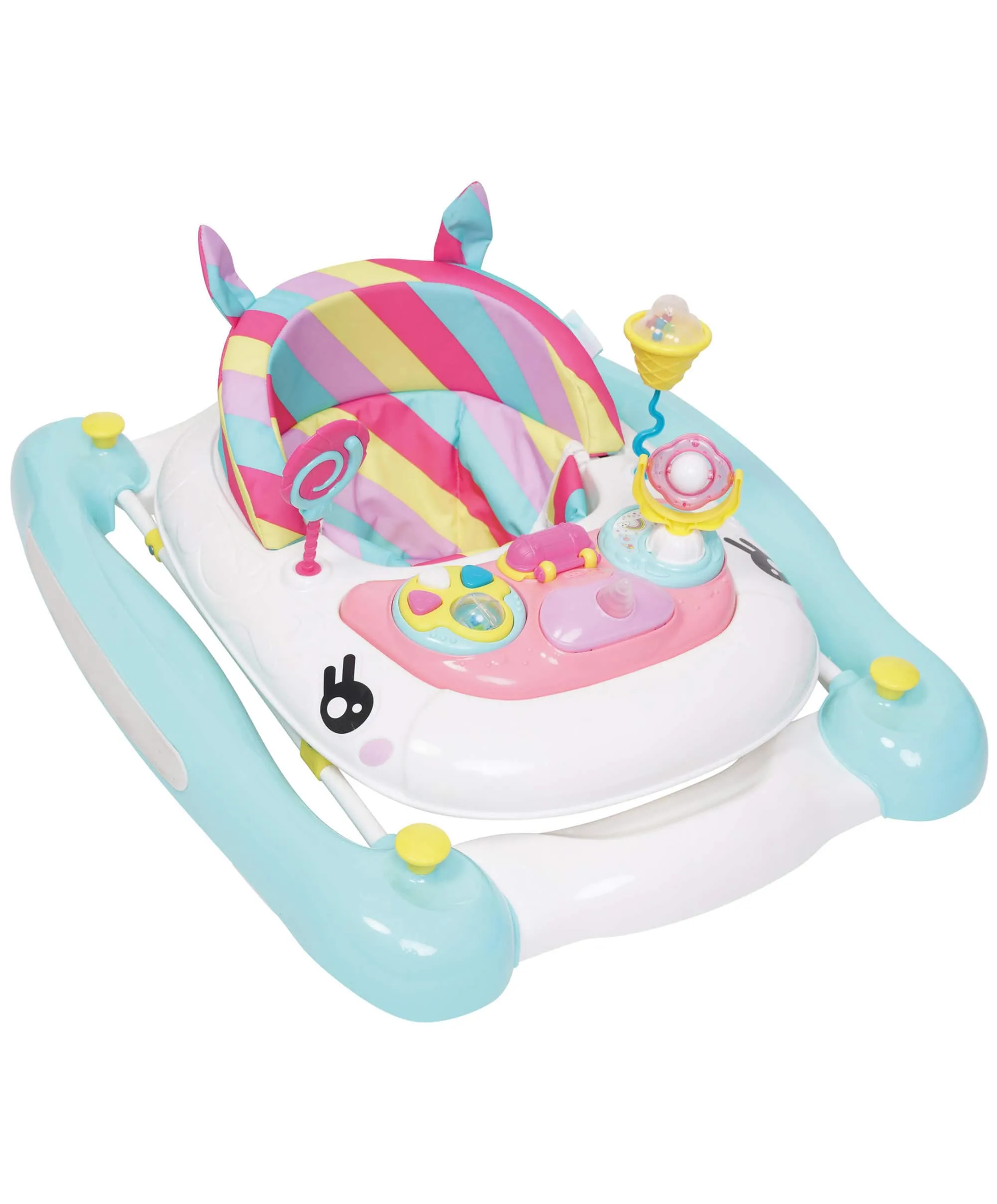 Mychild 2-in-1 Laufstall/Schaukelpferd - Regenbogen