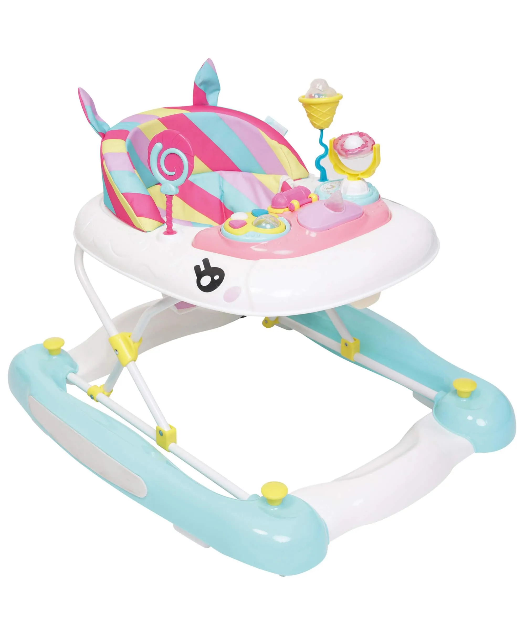 Mychild 2-in-1 Laufstall/Schaukelpferd - Regenbogen