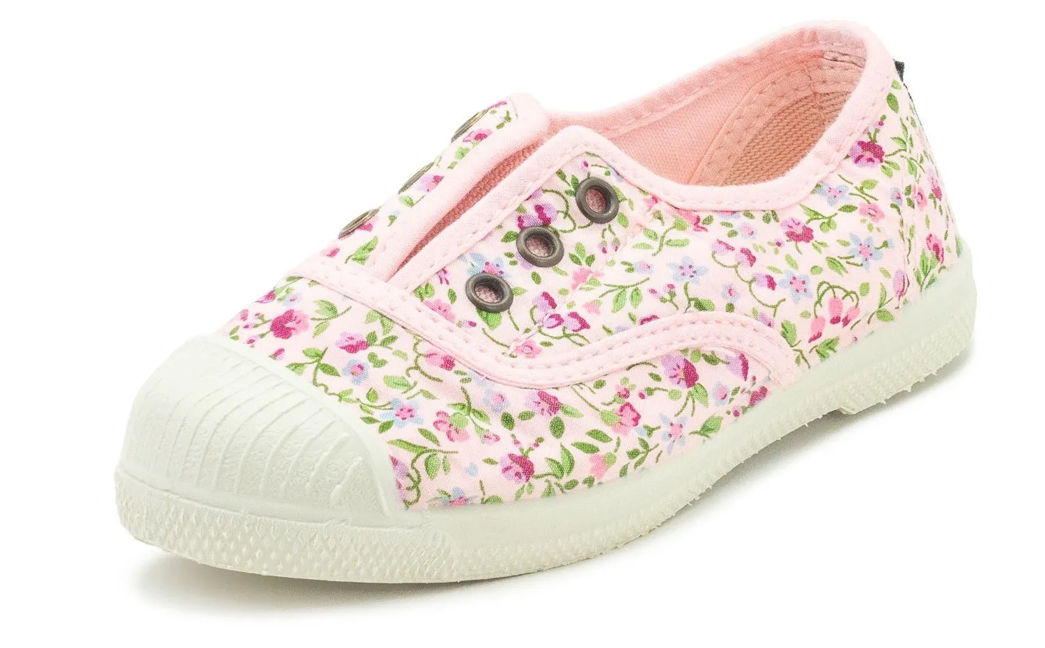 Natural World Eco: Elastische Blumen-Sneaker - Rosa Misty